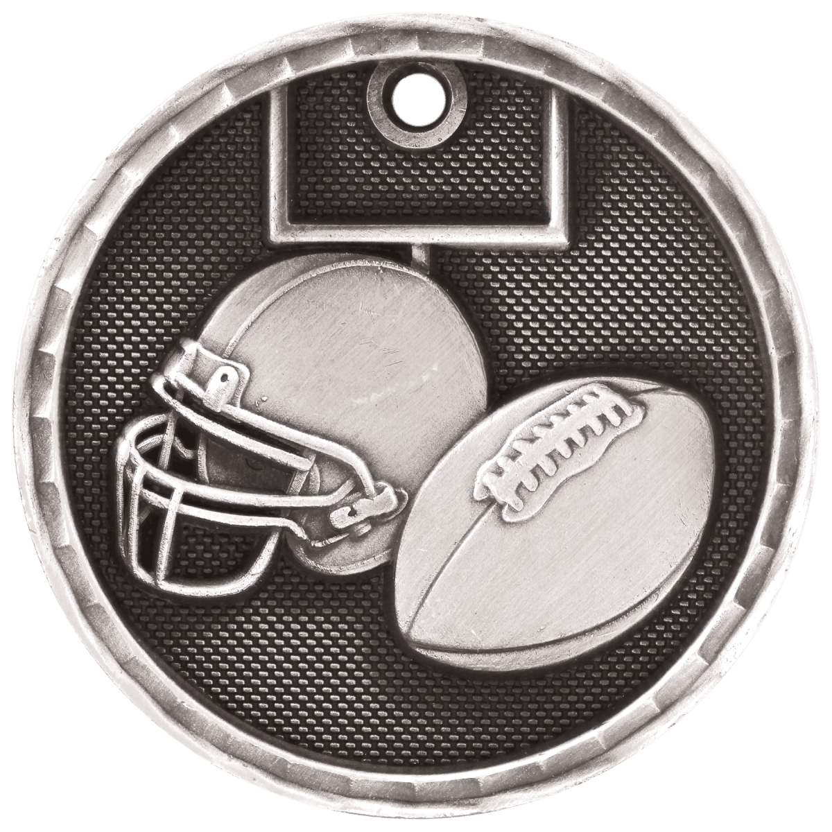 Football 3-D Medal-Silver, product photo