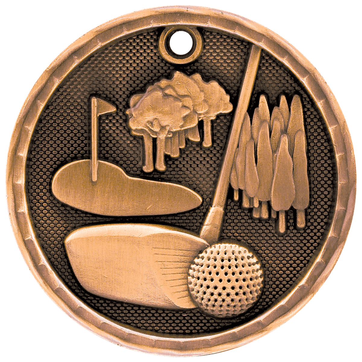 Golf 3-D Medal-Bronze, product photo