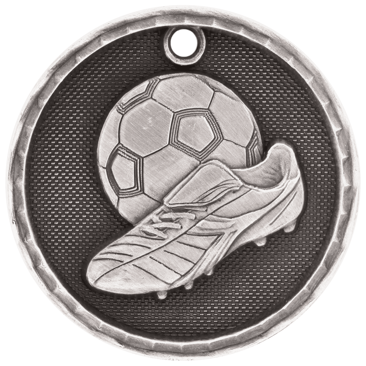 Soccer 3-D Medal-Silver, product photo
