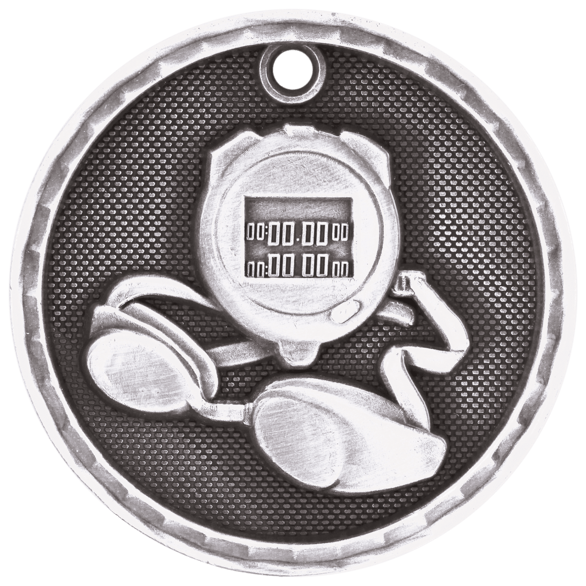 Swimming 3-D Medal-Silver, product photo