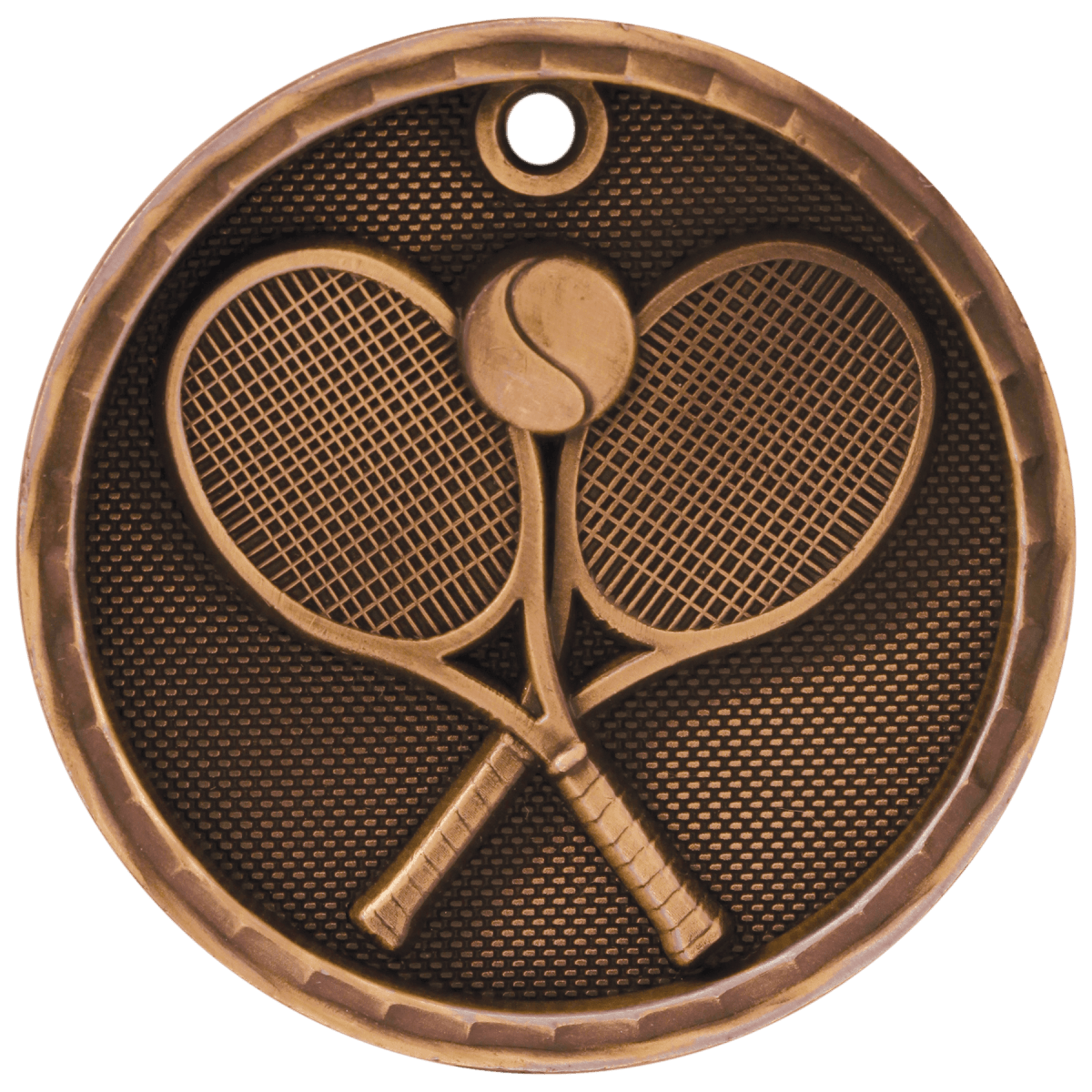 Tennis 3-D Medal-Bronze, product photo