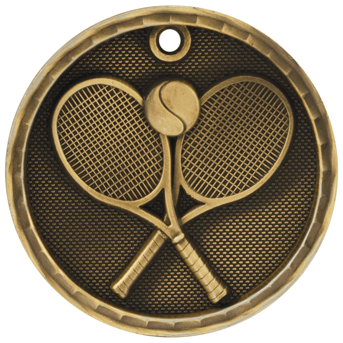 Tennis 3-D Medal-Gold, product photo