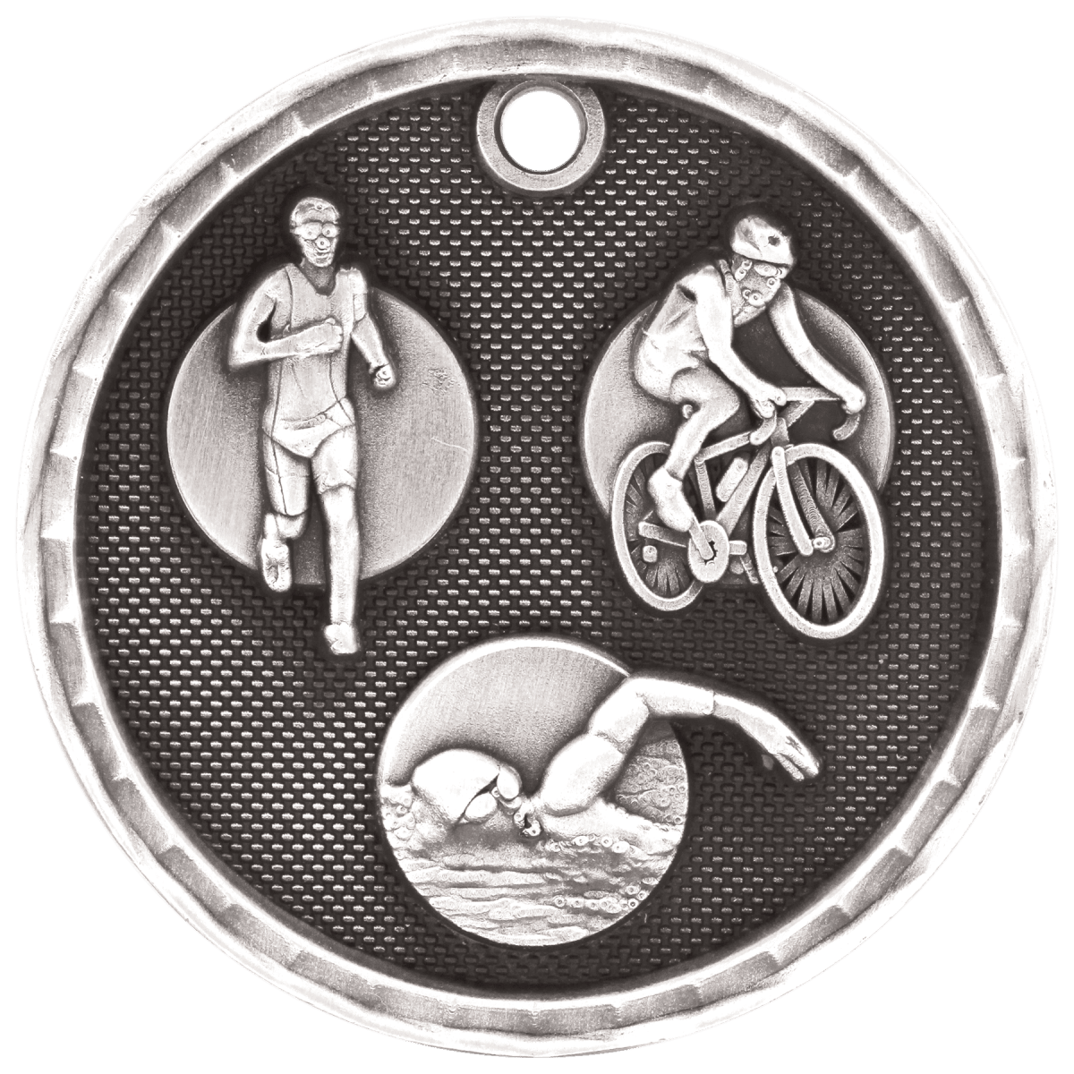 Triathlon 3-D Medal-Silver, product photo