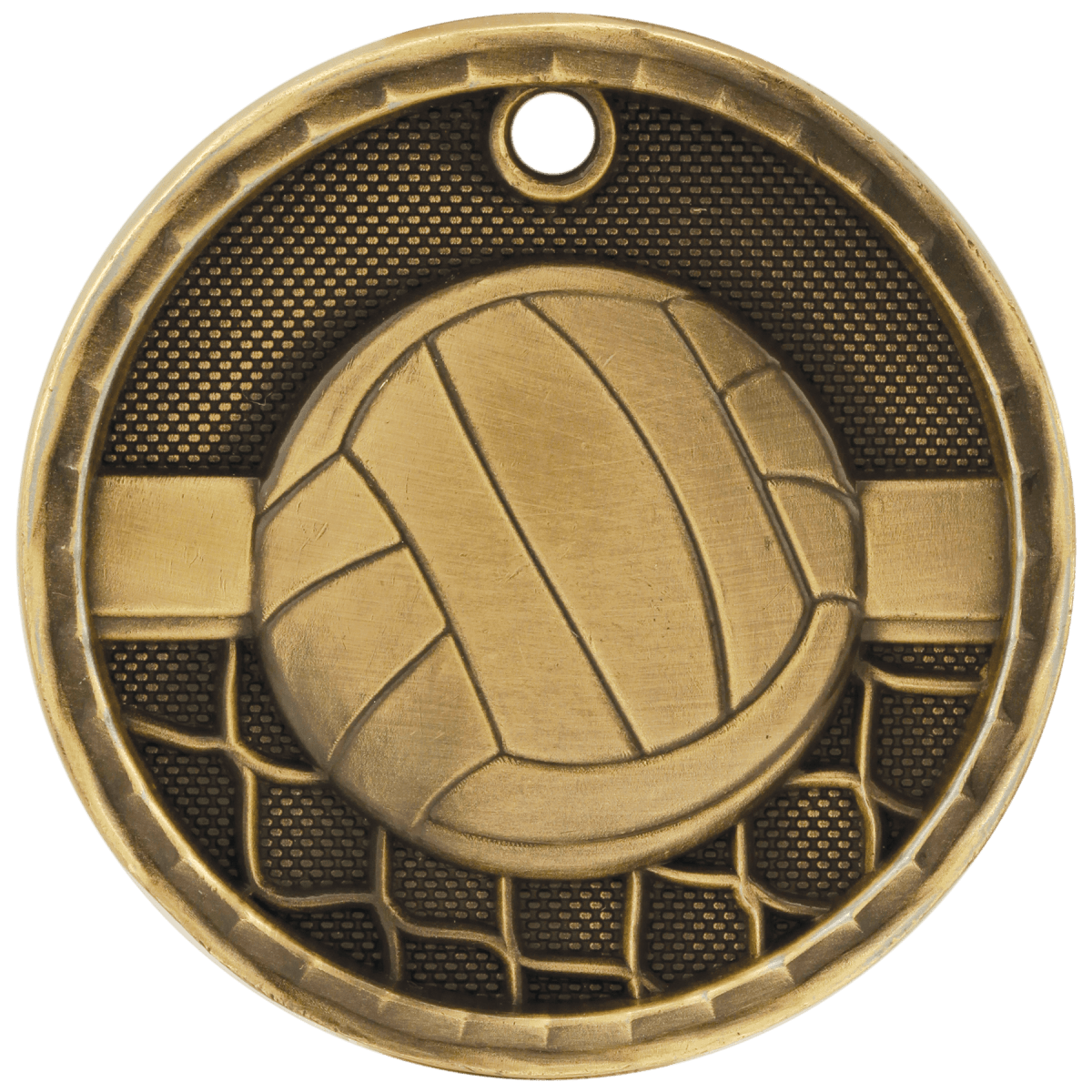 Volleyball 3-D Medal-Gold, product photo