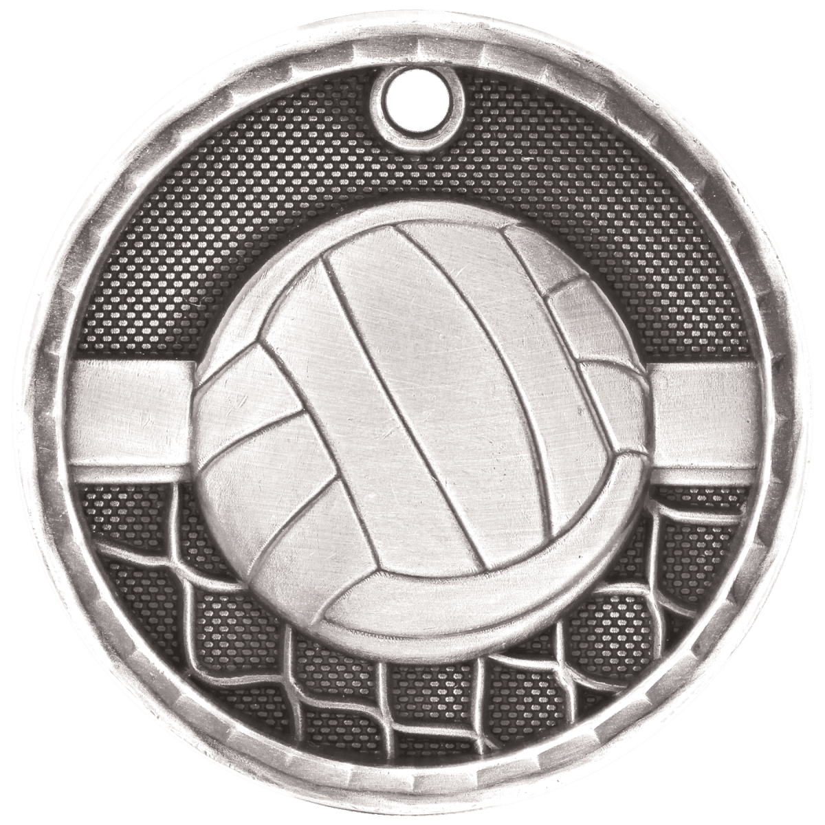 Volleyball 3-D Medal-Silver, product photo
