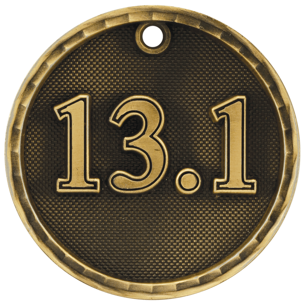13.1 (Half marathon) 3-D Medal-Gold, product photo