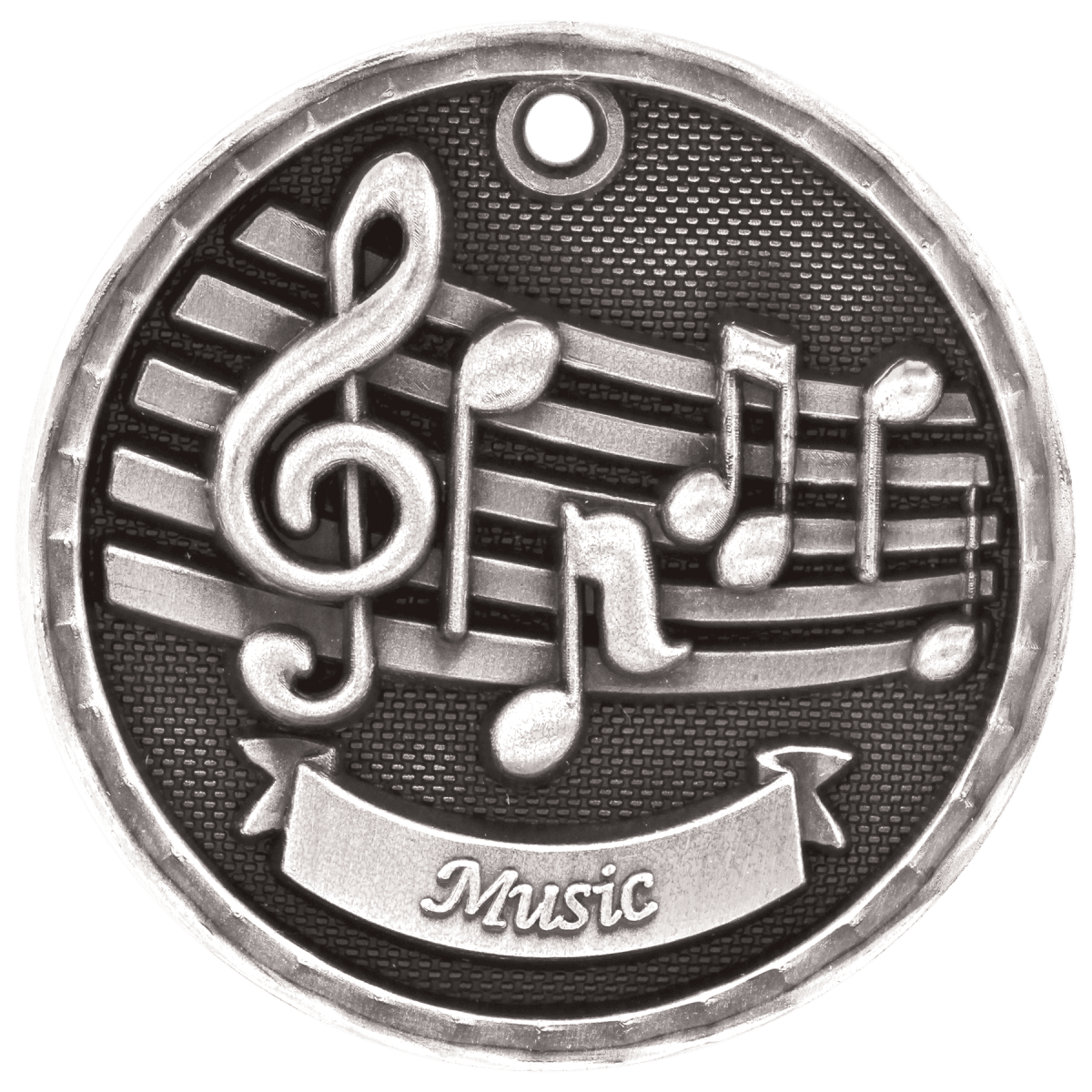 Music 3-D Medal-Silver, product photo