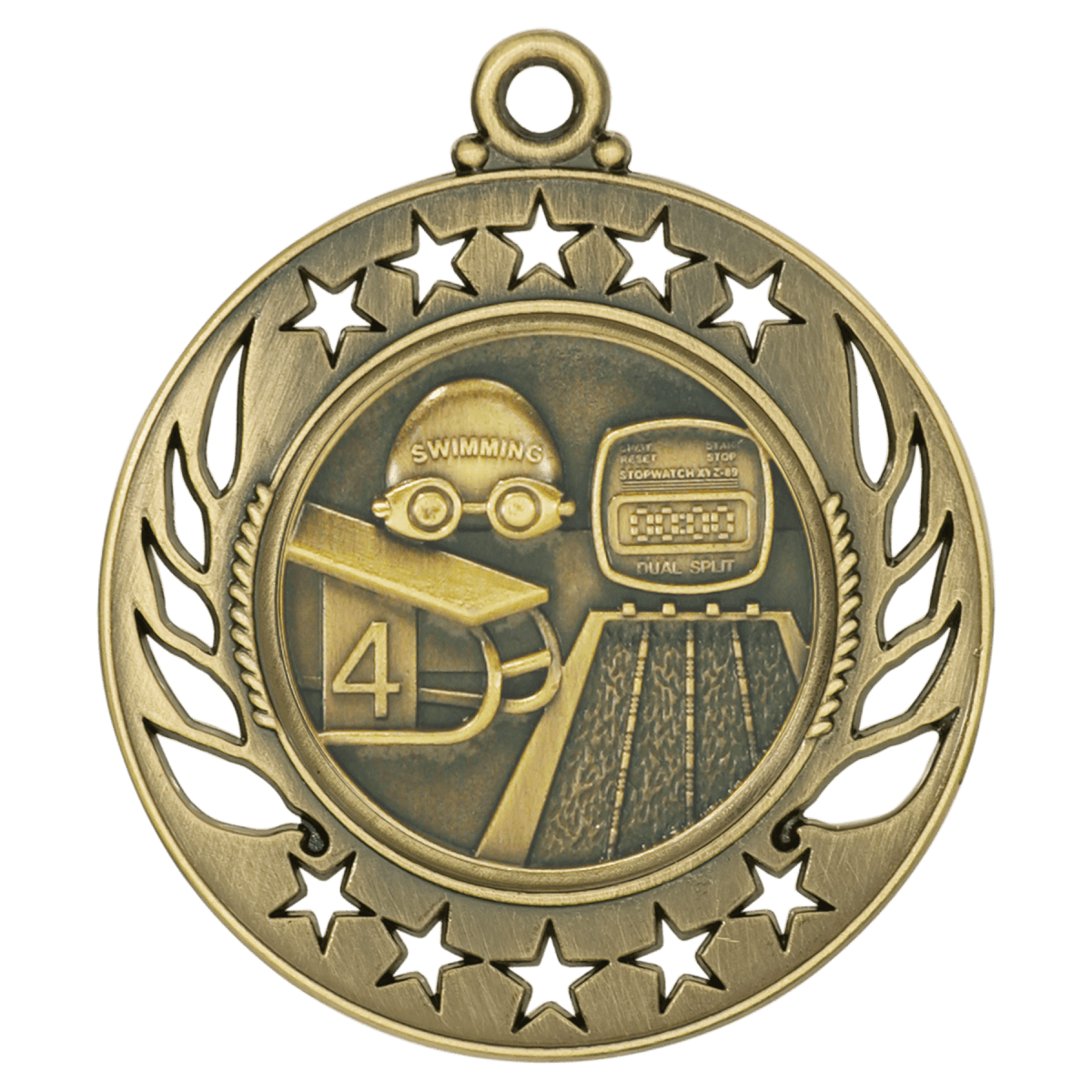 Swimming Galaxy Medal-Gold, product photo