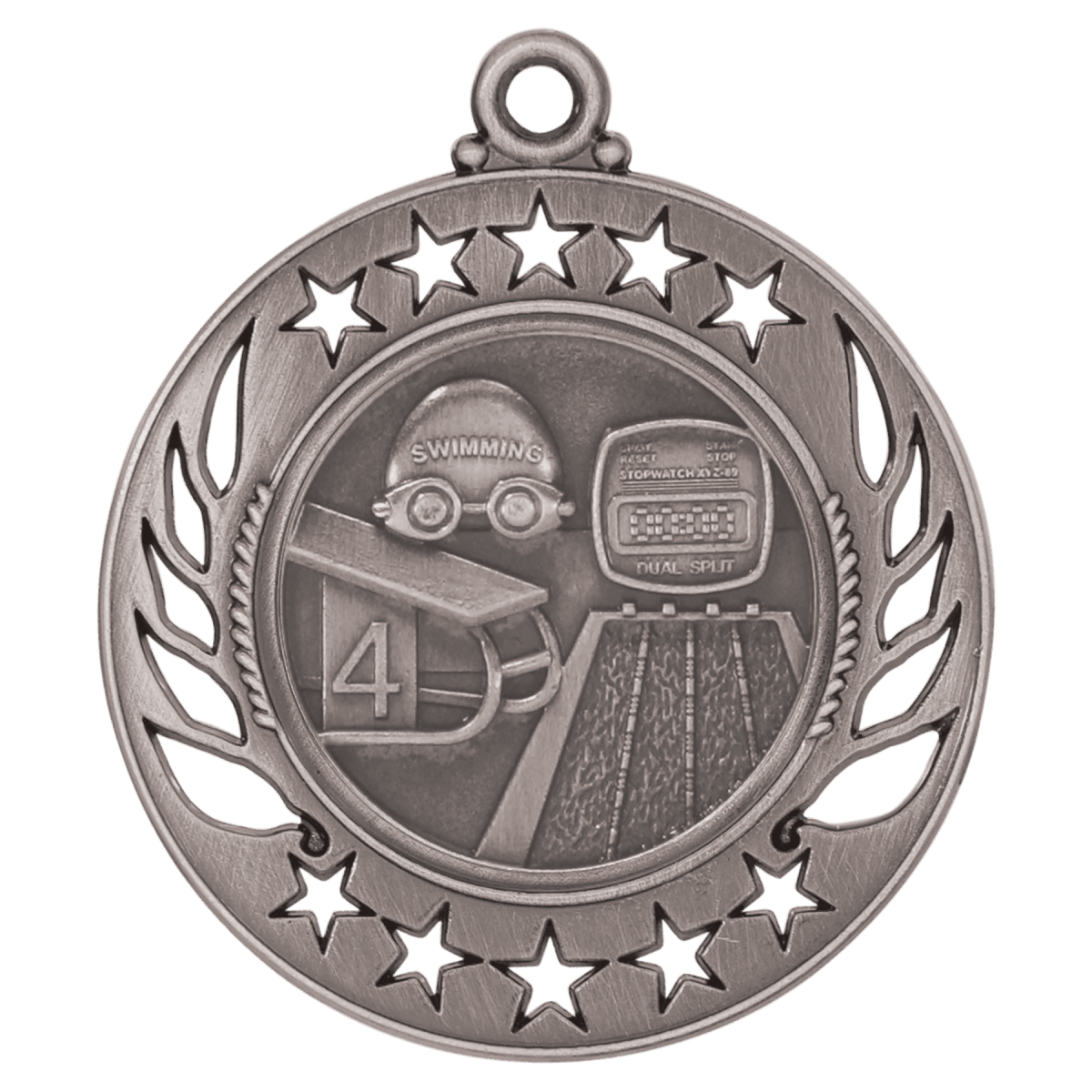 Swimming Galaxy Medal-Silver, product photo