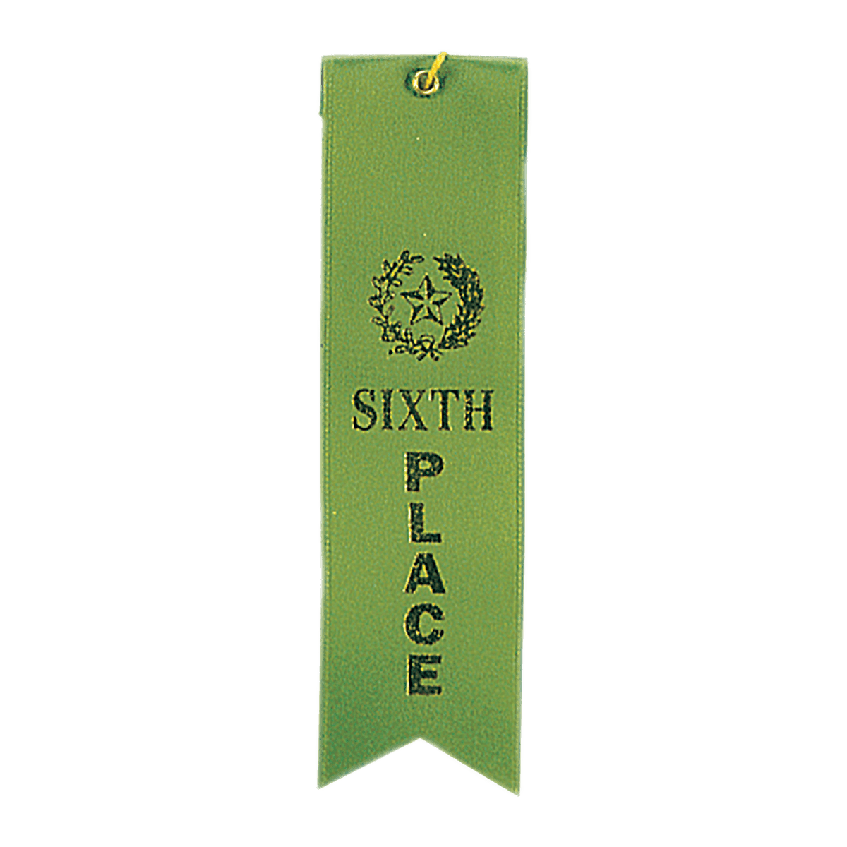 6th Place Carded Ribbon with String, product photo