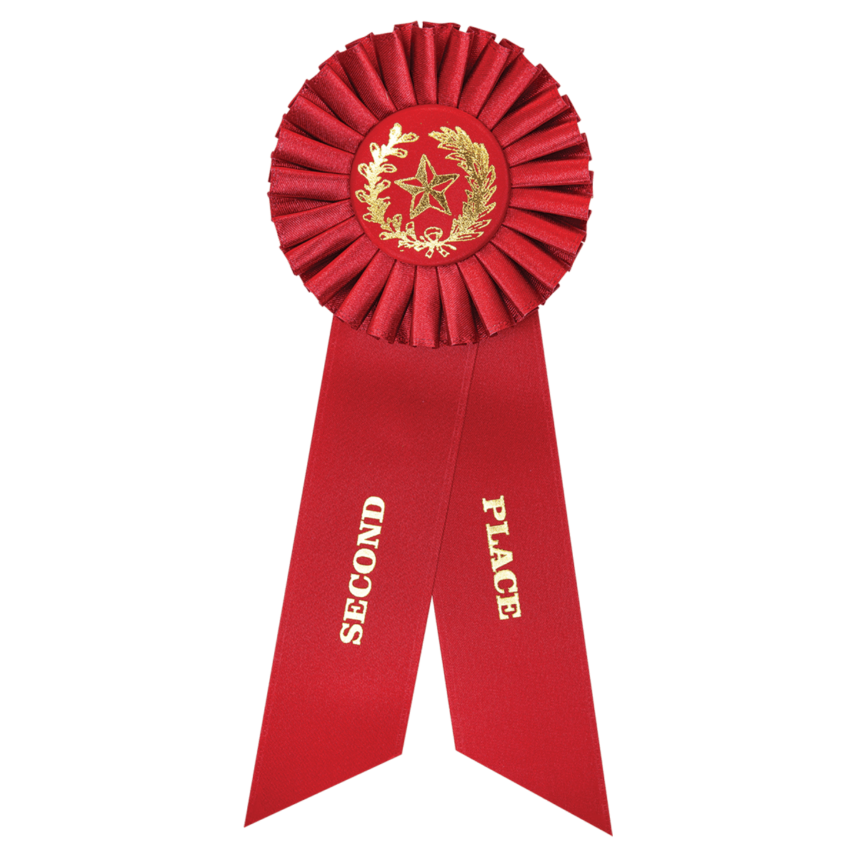 Red 2nd Place Rosette Ribbon, product photo