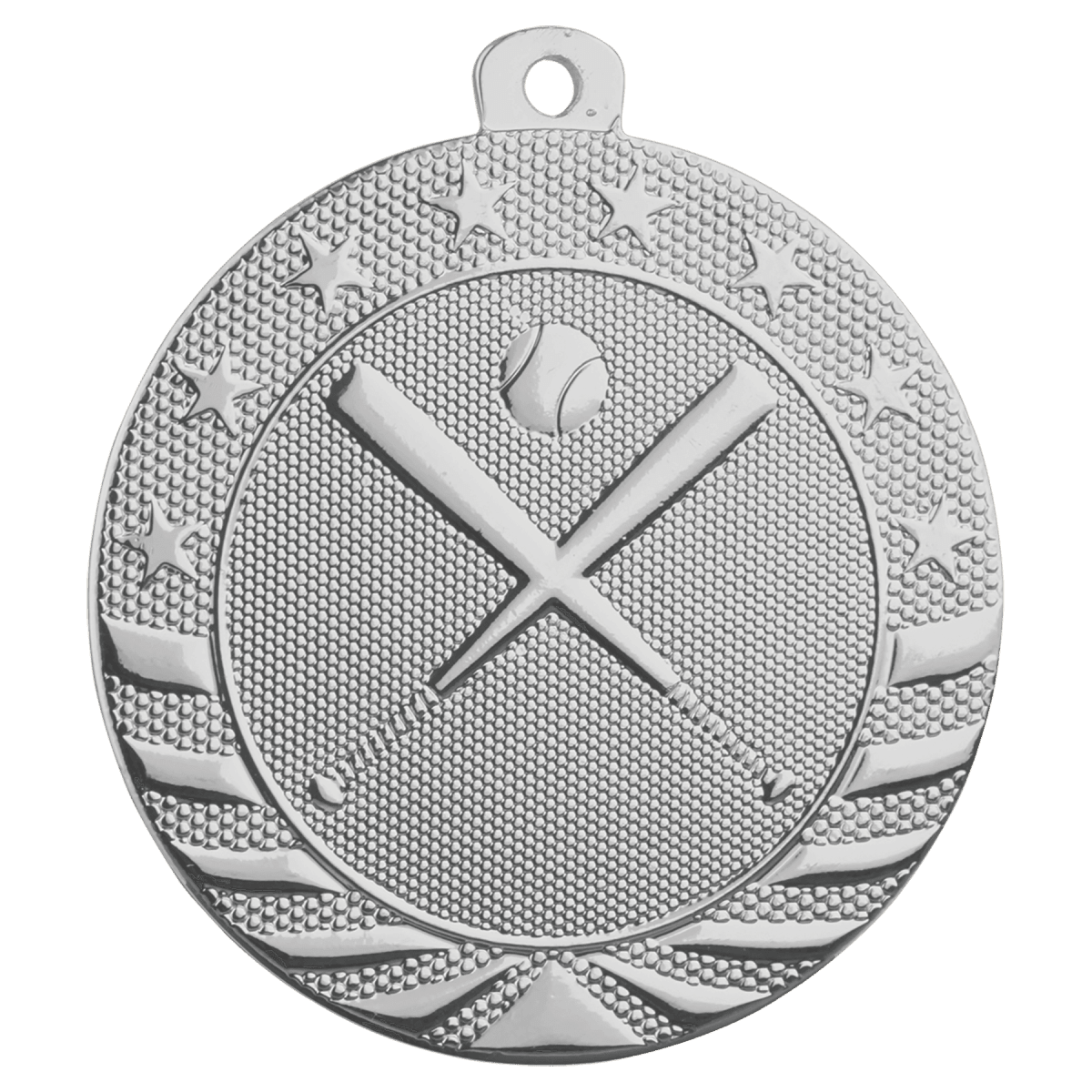 Baseball/Softball Starbrite Medal-Silver, product photo