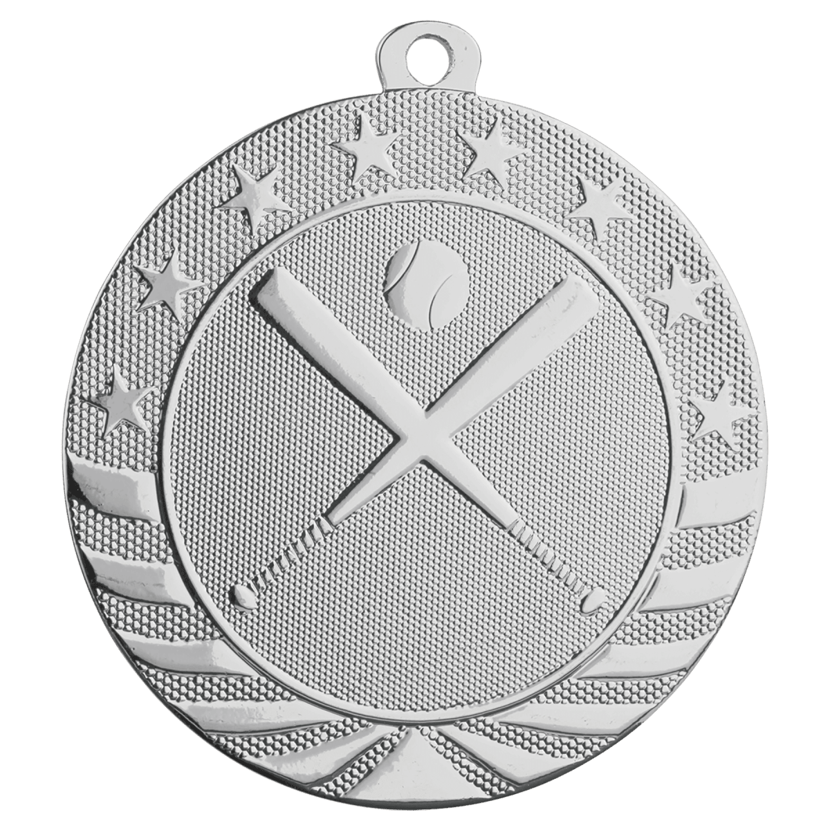 Baseball/Softball Starbrite Medal-Silver, product photo