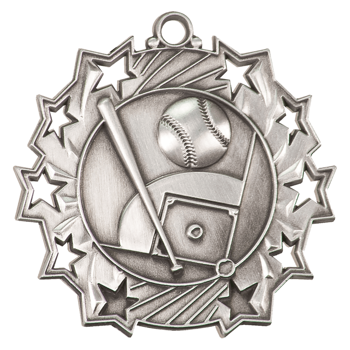 Baseball/Softball Ten Star Medal-Silver, product photo