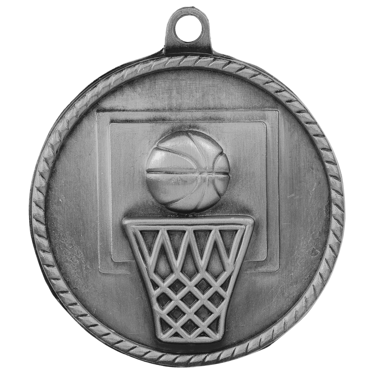 Basketball High Relief Medal-Silver, product photo