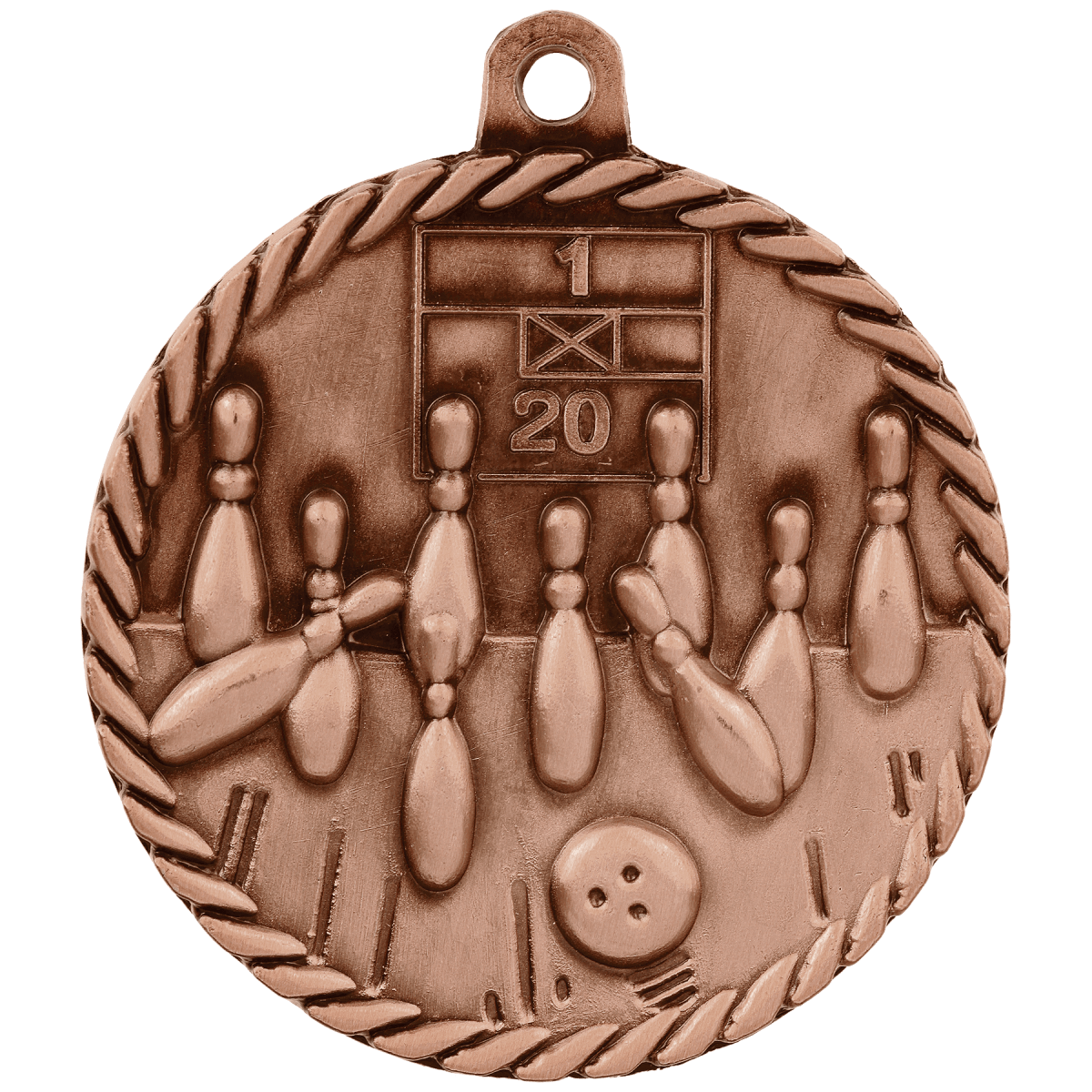Bowling High Relief Medal-Bronze, product photo