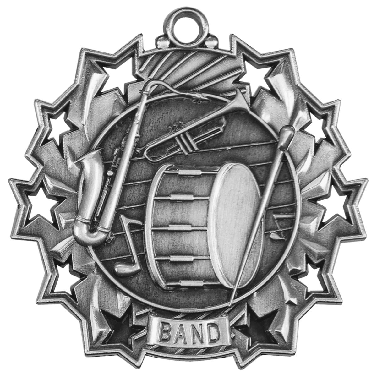 Band Ten Star Medal-Silver, product photo