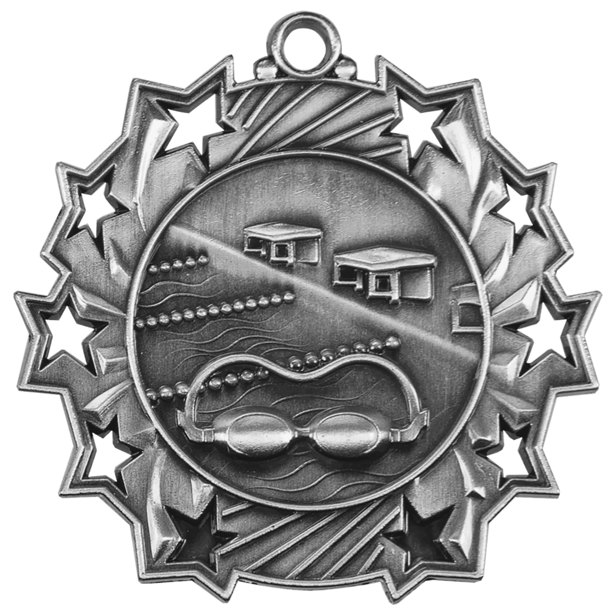 Swimming Ten Star Medal-Silver, product photo