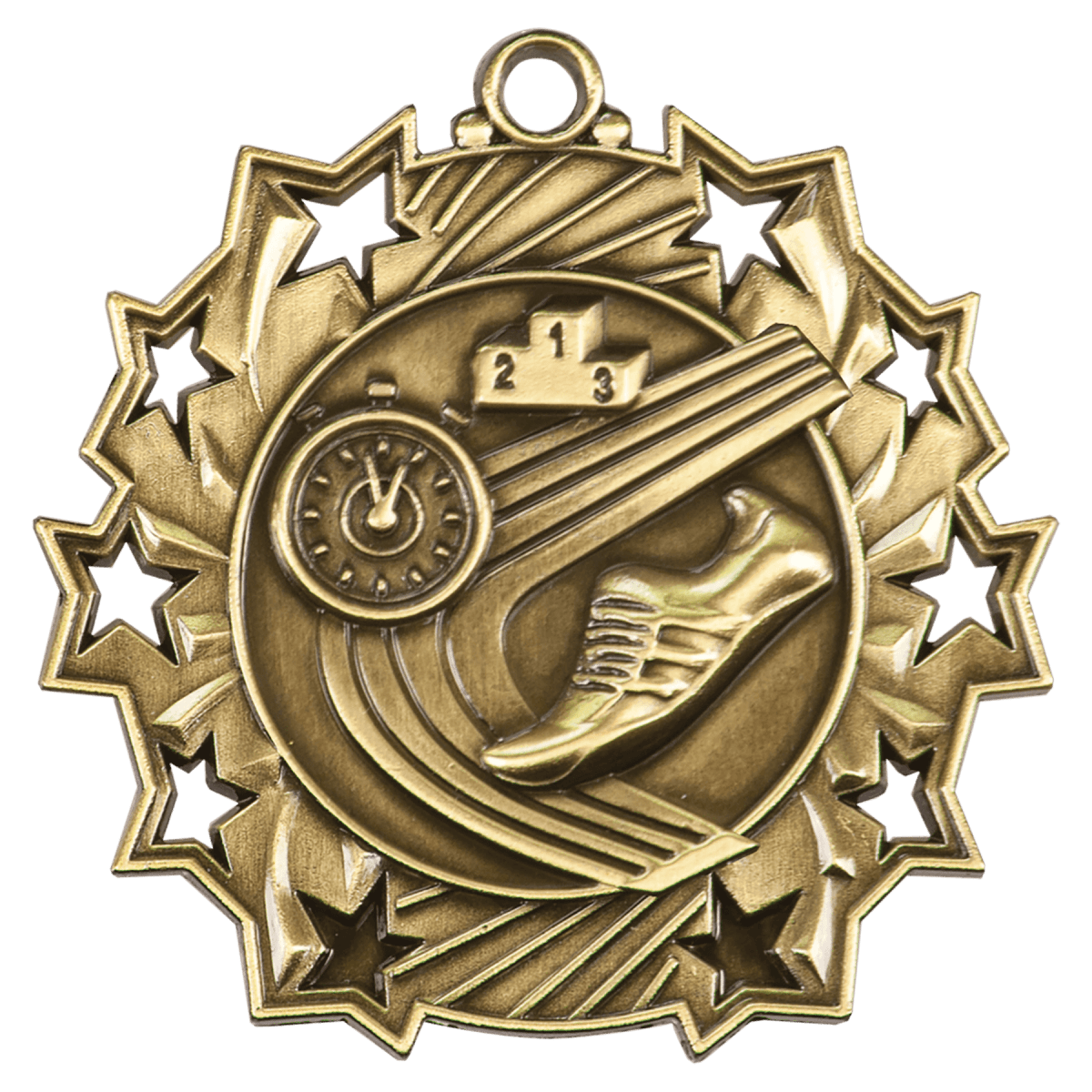 Track Ten Star Medal-Gold, product photo