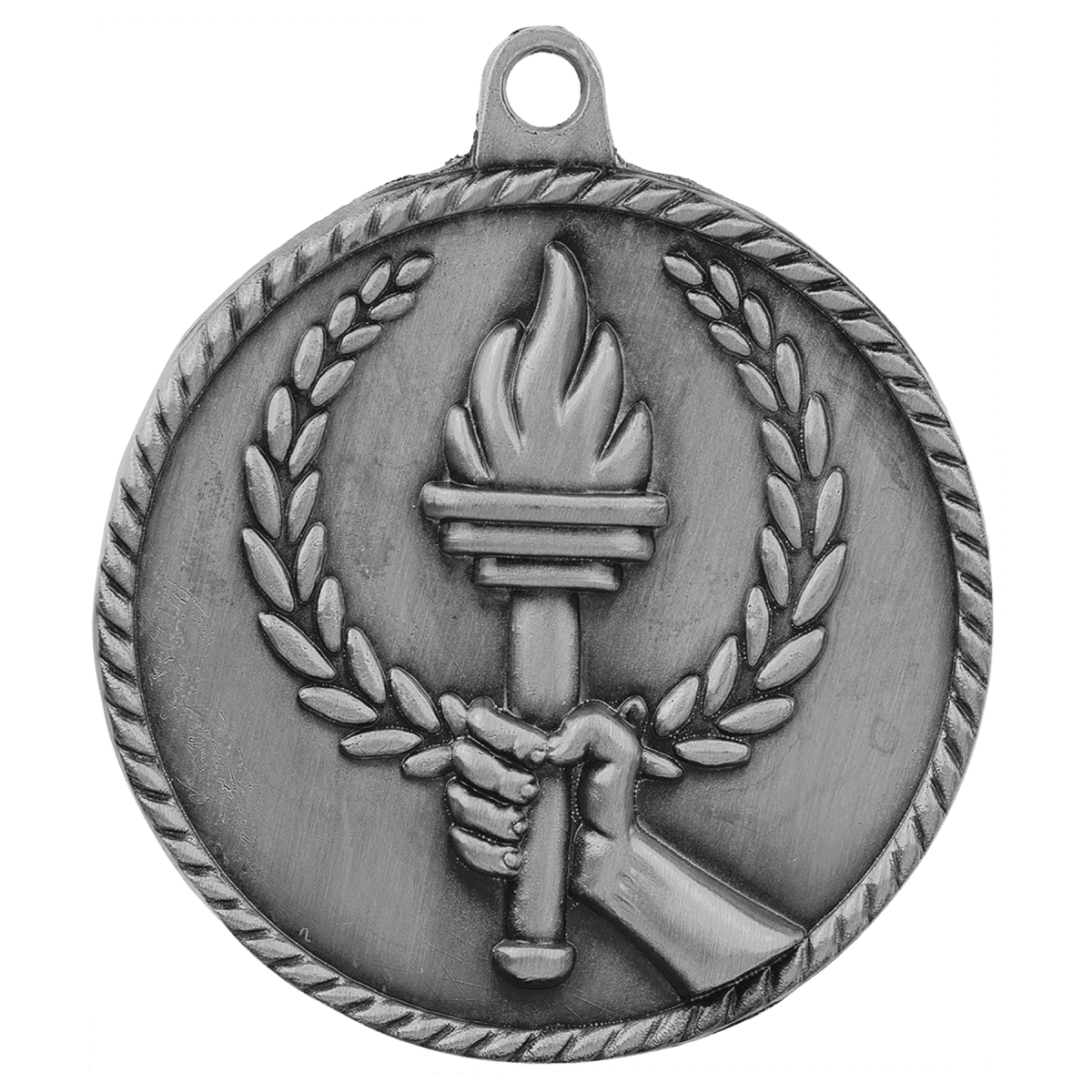 Torch High Relief Medal-Silver, product photo