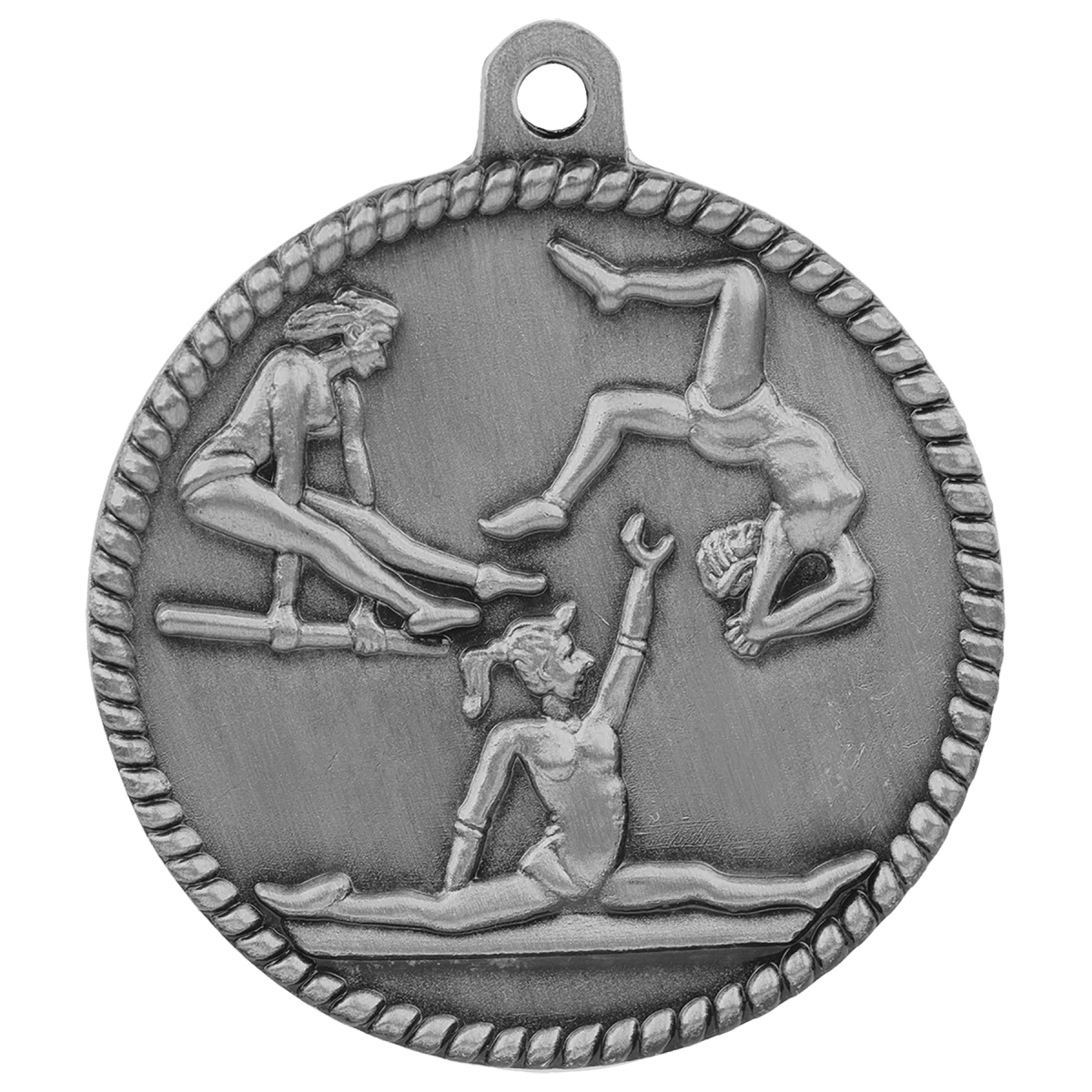 Female Gymnastics High Relief Medal-Silver, product photo