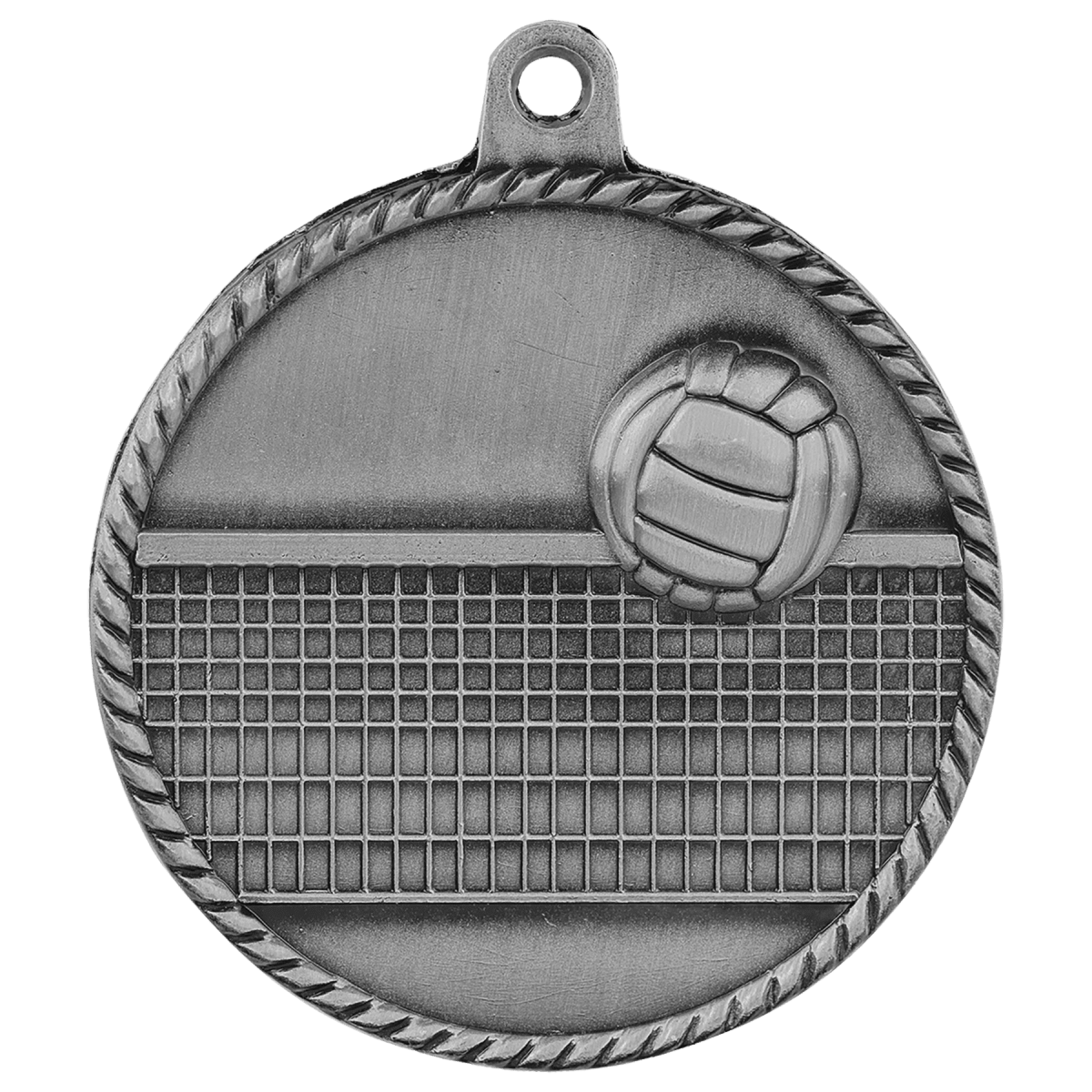 Volleyball High Relief Medal-Silver, product photo