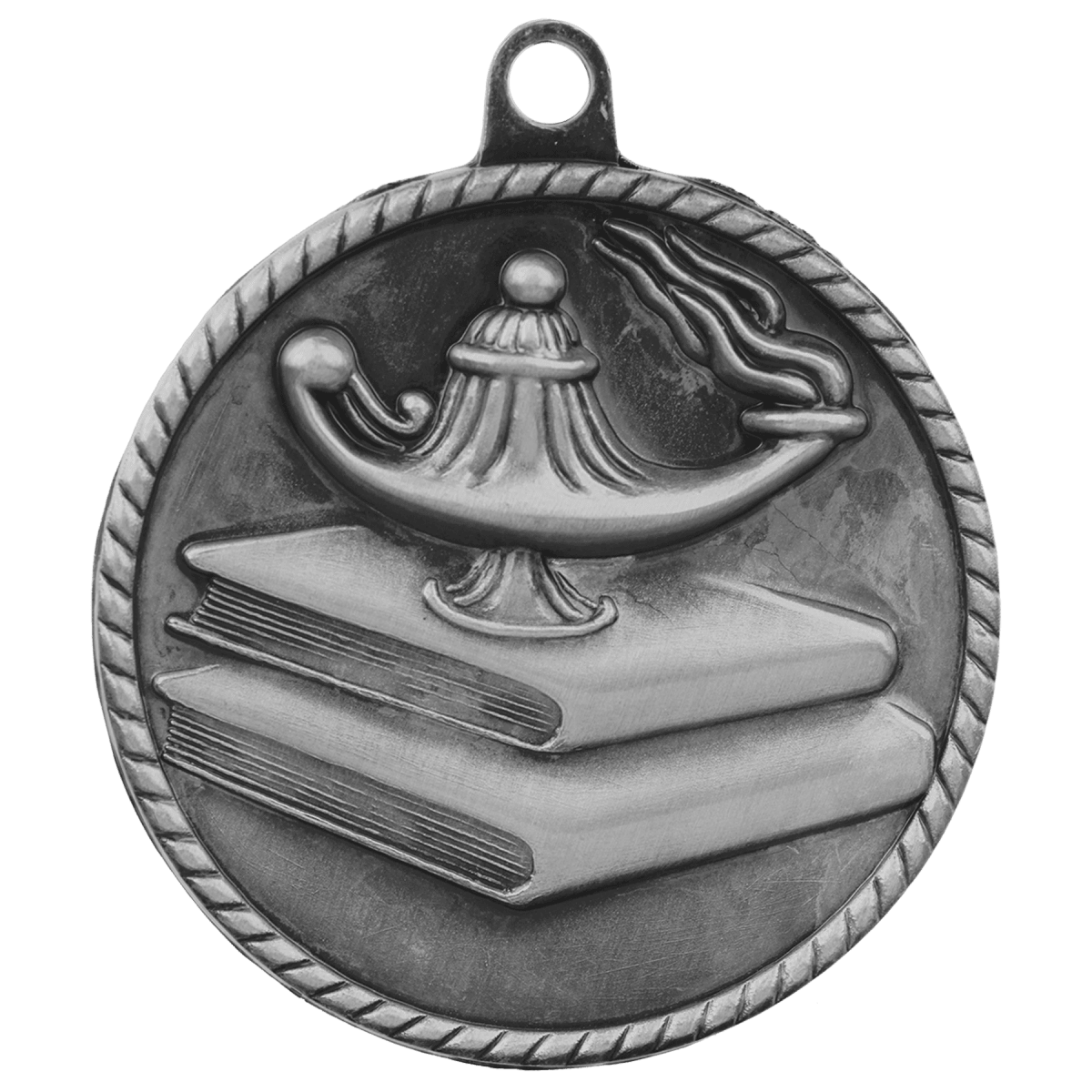 Lamp of Knowledge High Relief Medal-Silver, product photo