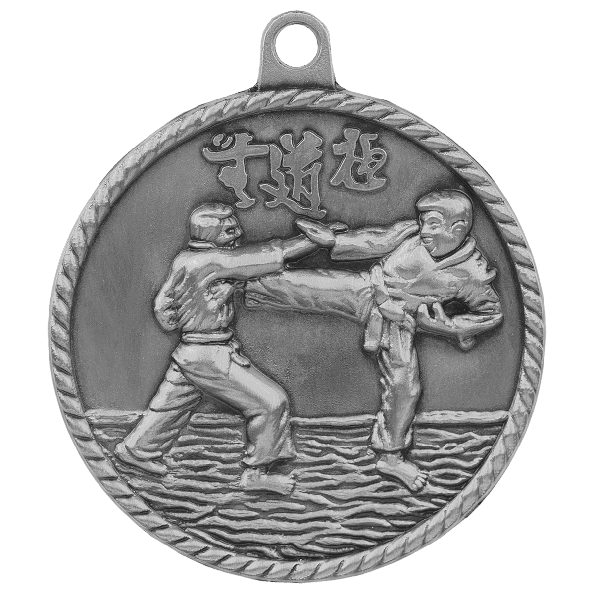 Martial Arts High Relief Medal-Silver, product photo