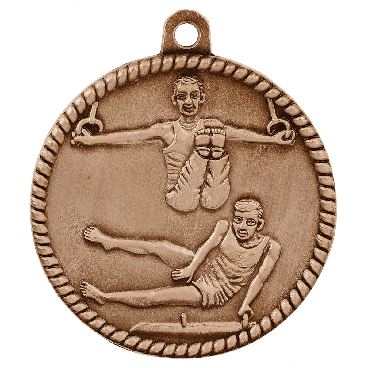 Male Gymnastics High Relief Medal-Bronze, product photo