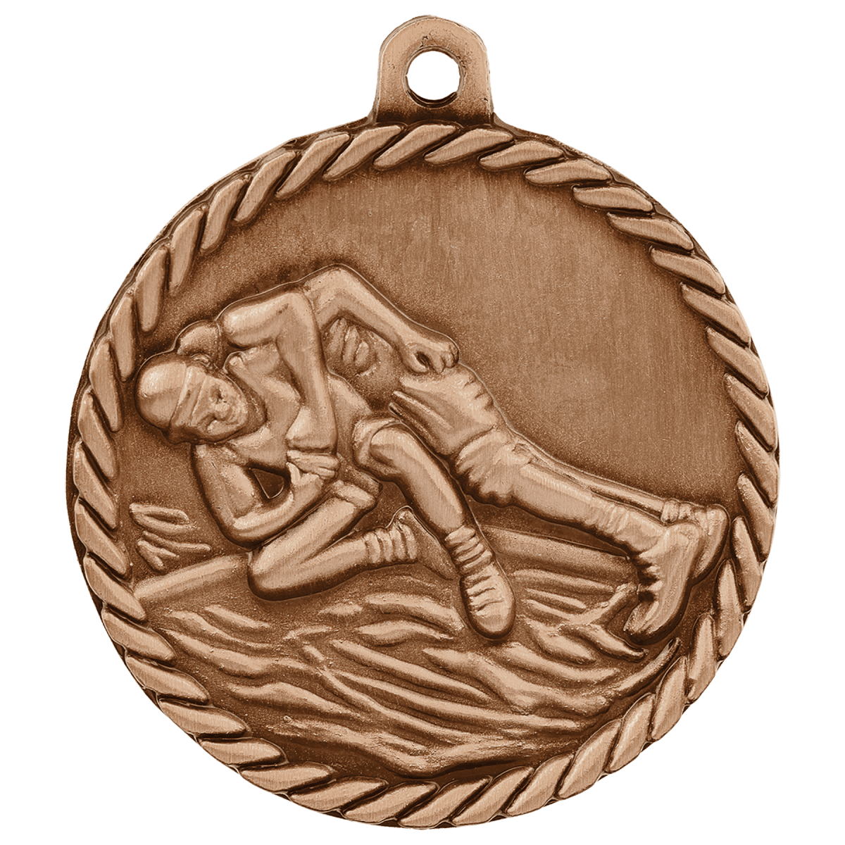 Wrestling High Relief Medal-Bronze, product photo
