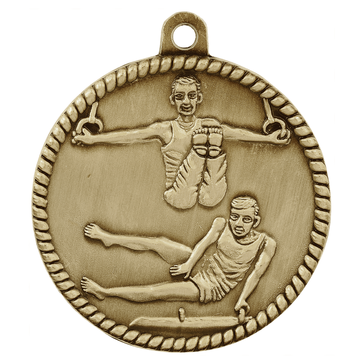 Male Gymnastics High Relief Medal-Gold, product photo