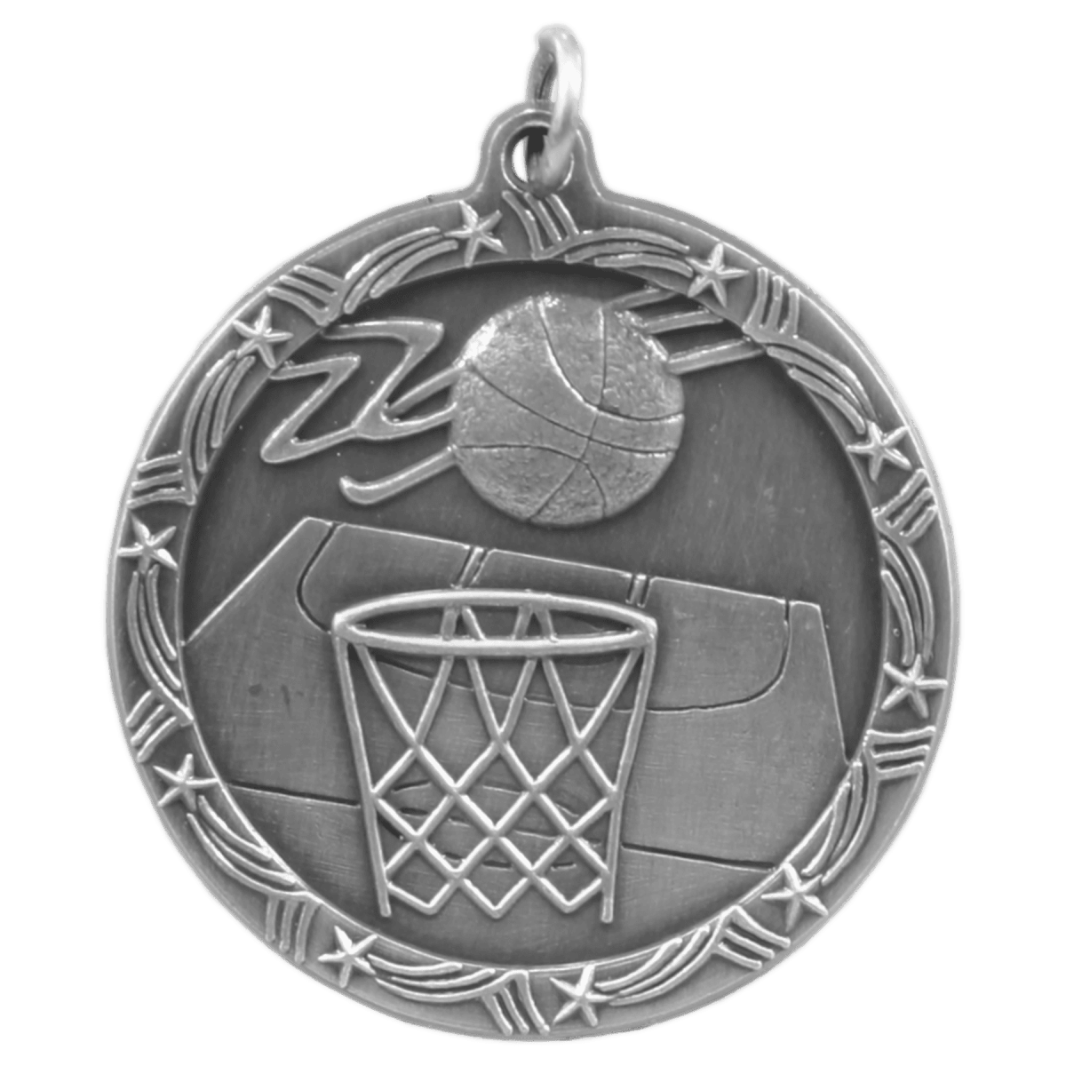 Basketball Shooting Star Medal-Silver, product photo