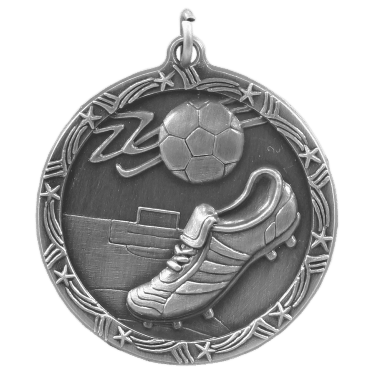 Soccer Shooting Star Medal-Silver, product photo