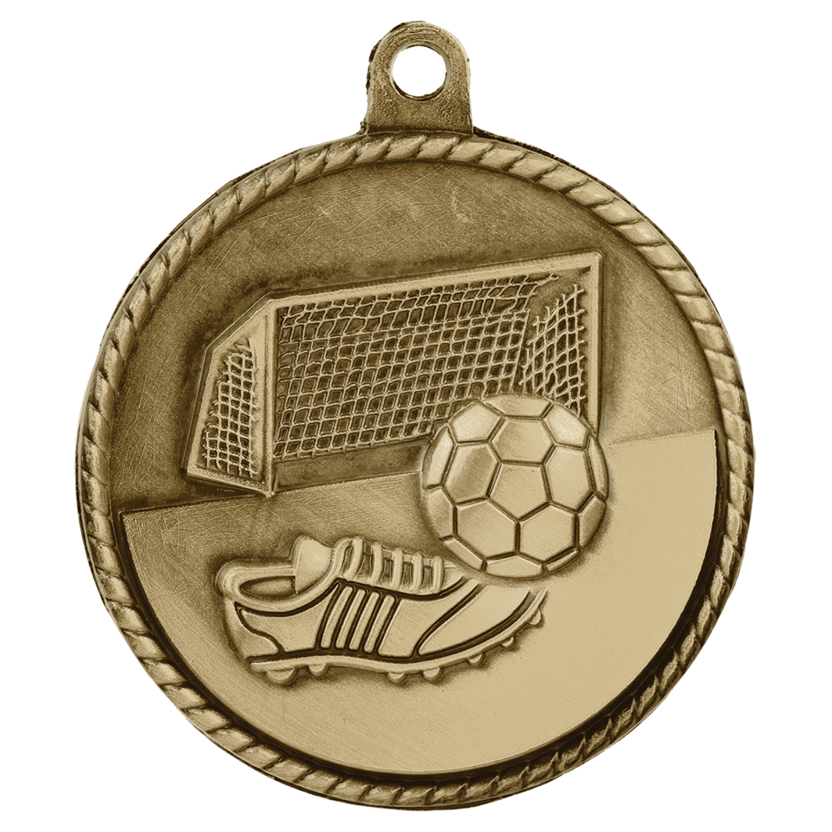Soccer High Relief Soccer Medal-Gold, product photo