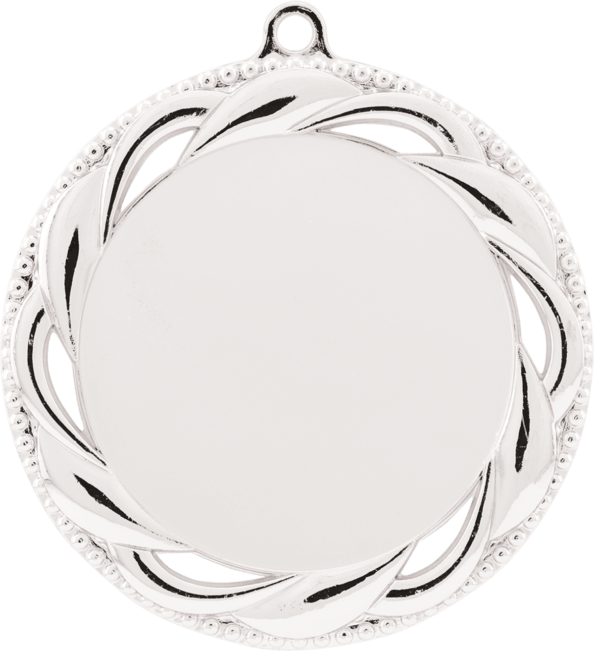 Rosette 2" Insert Holder Medal-Bright Silver (Insert Not Included), product photo