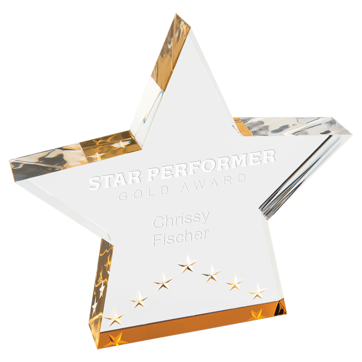 Large Gold Star Performance Acrylic, product photo