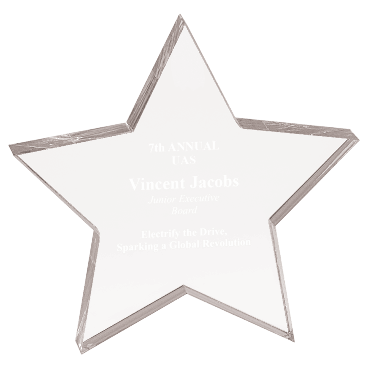 Clear Acrylic Star Paperweight, product photo