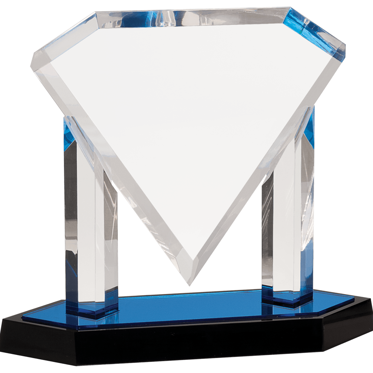 Small Blue Acrylic Floating Diamond, product photo