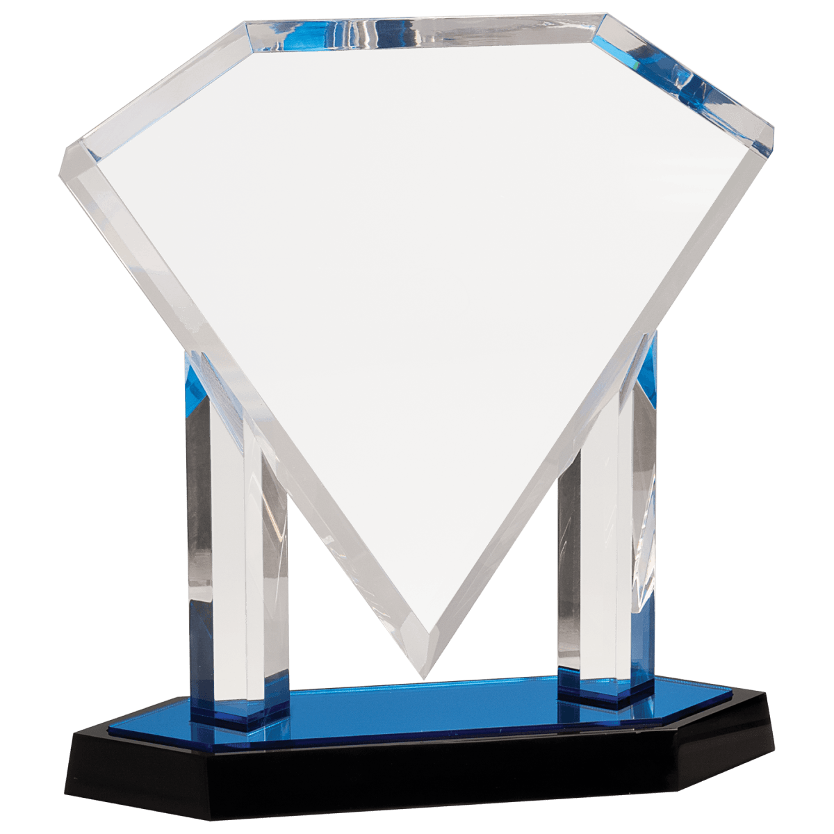 Large Blue Acrylic Floating Diamond, product photo