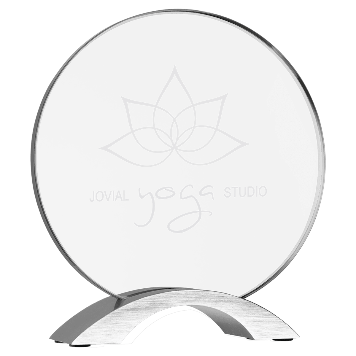 Small Round Cosmic Acrylic with Silver Base, product photo