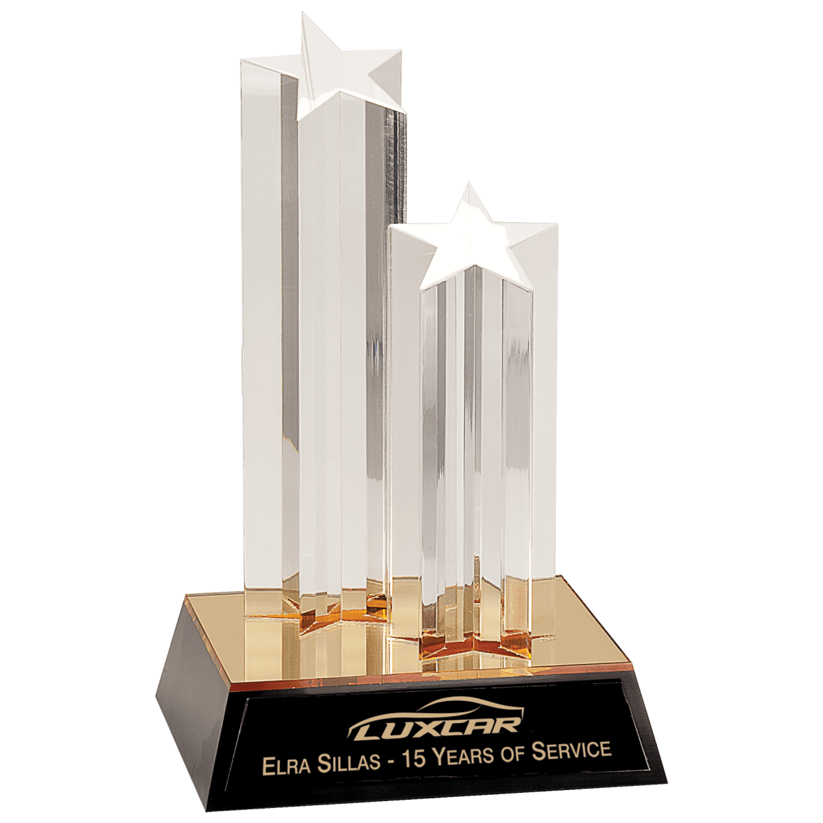 Gold Double Star Column Acrylic, product photo