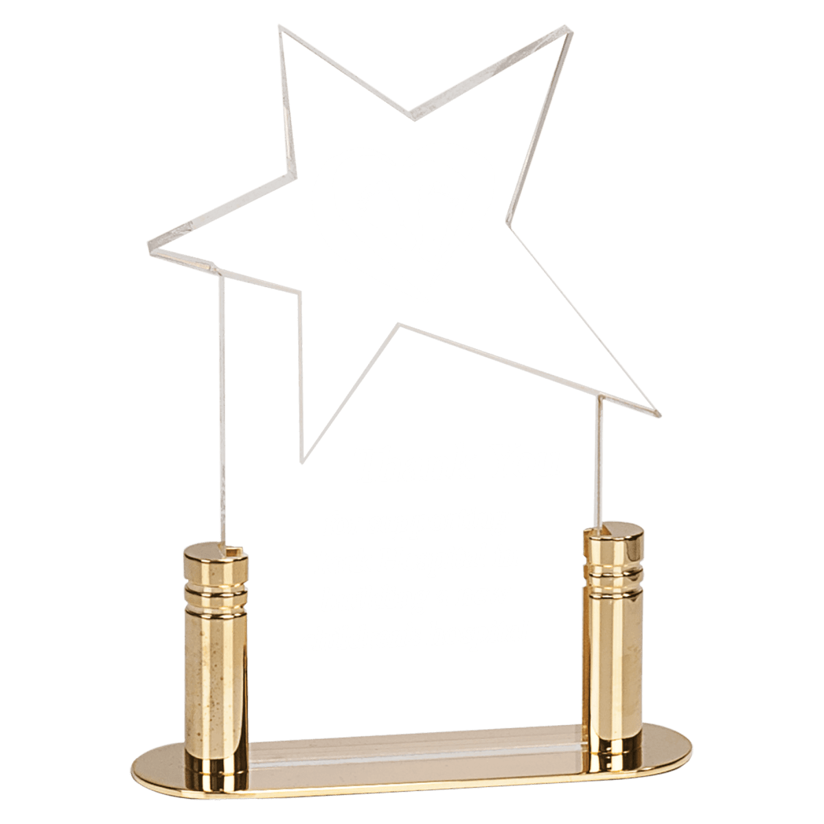 Large Clear Star Acrylic with Brass Base, product photo