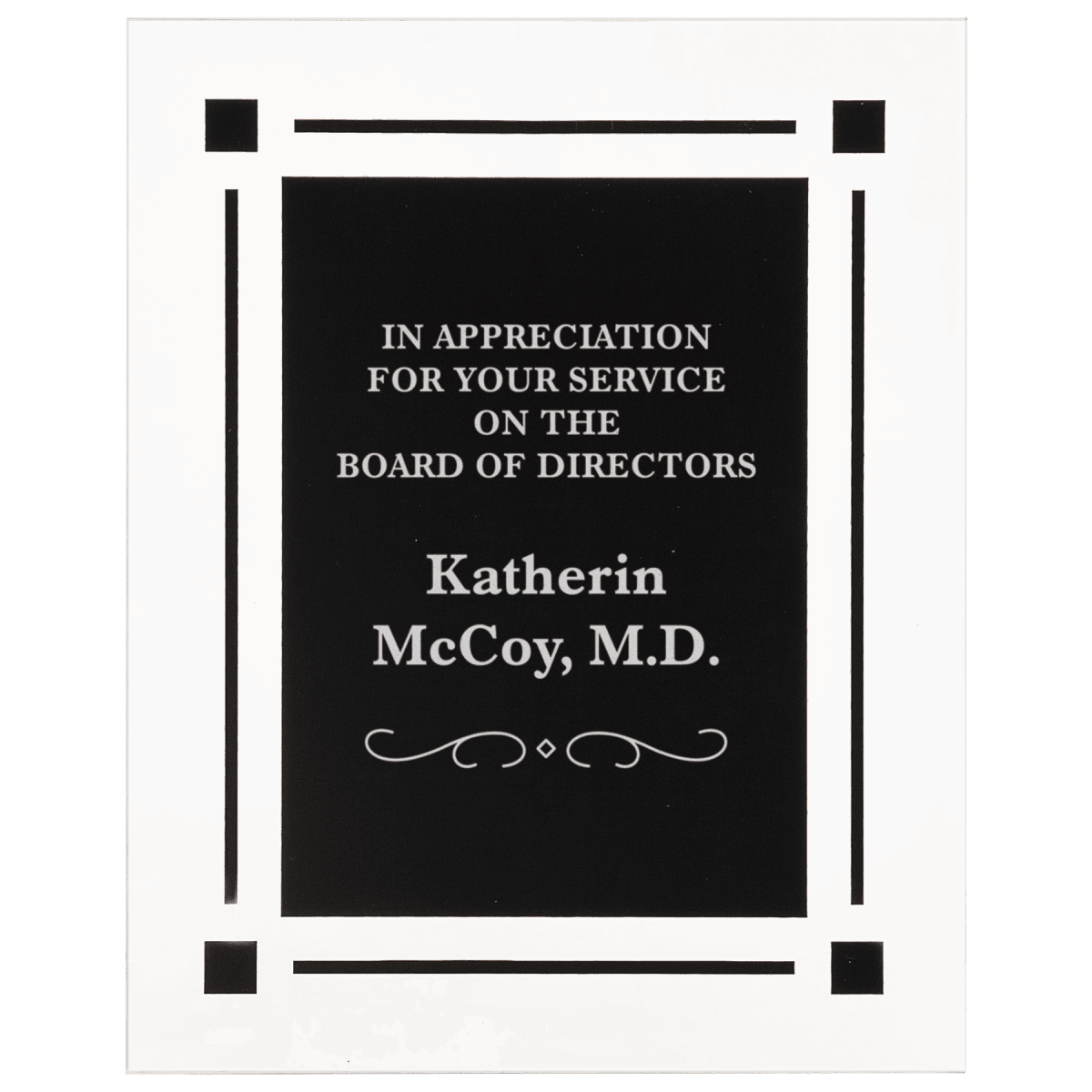 Large Solid Black Clear Plaque, product photo