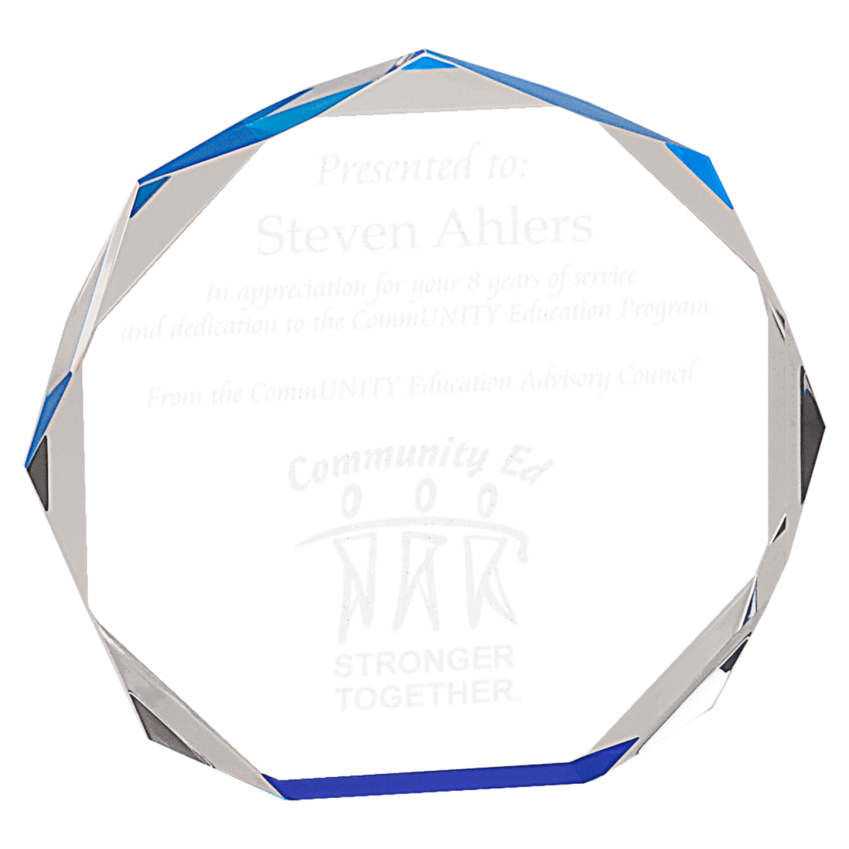 Large Blue Octagon Acrylic, product photo