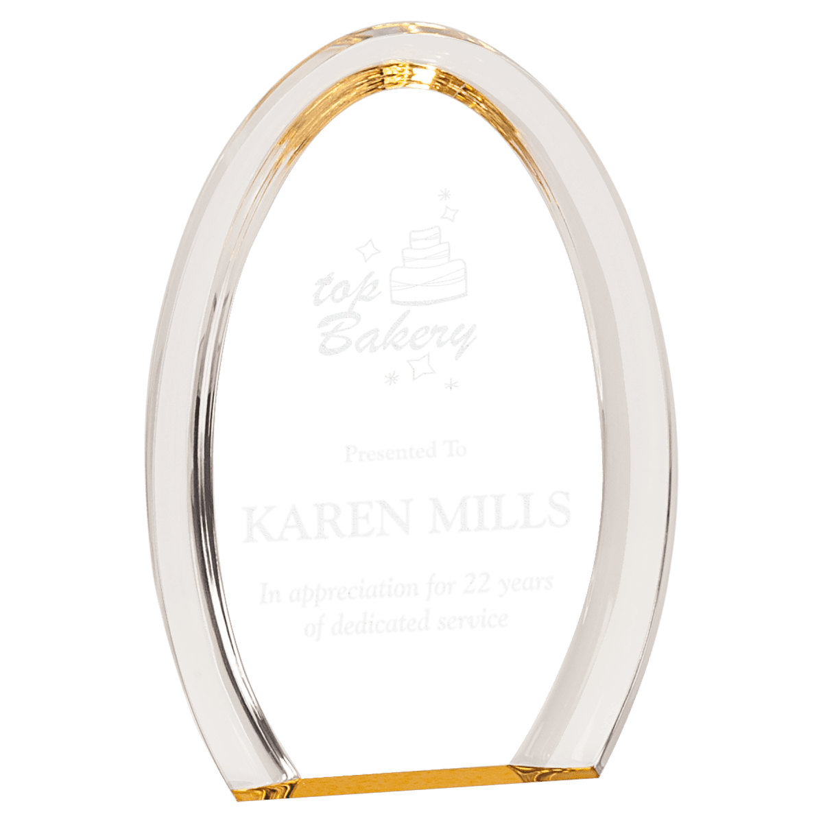 Small Gold Oval Halo Acrylic, product photo