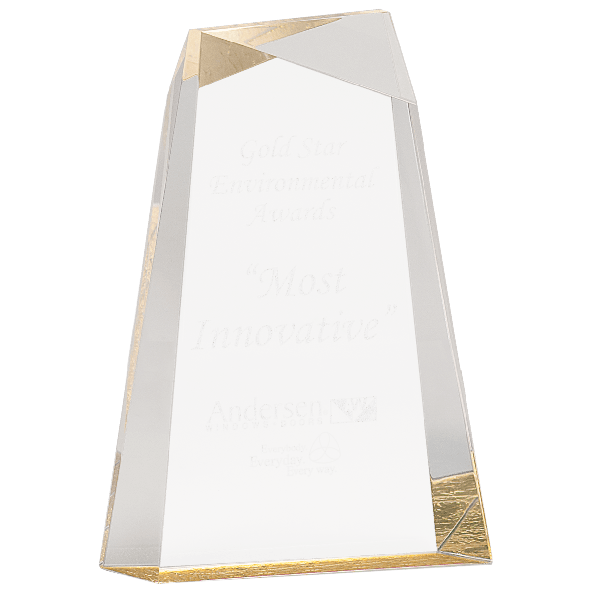 Medium Gold Facet Wedge Acrylic, product photo