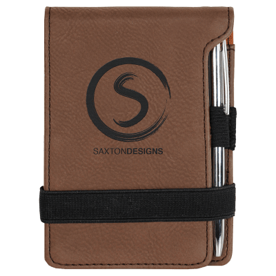 Leatherette Mini Notepad with Pen