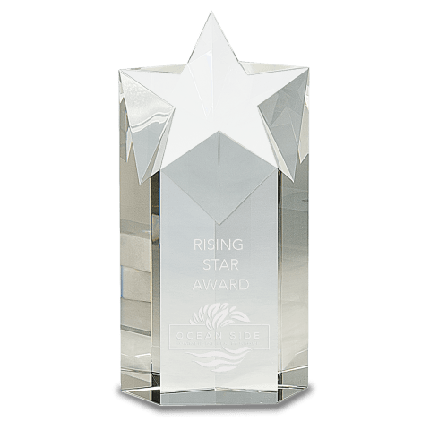 Small Clear Crystal Star Column