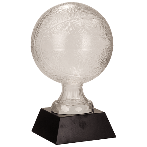 Glass Basketball with Black Marble Base