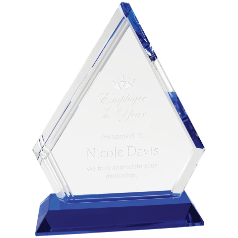 Small Crystal Diamond on Blue Pedestal Base